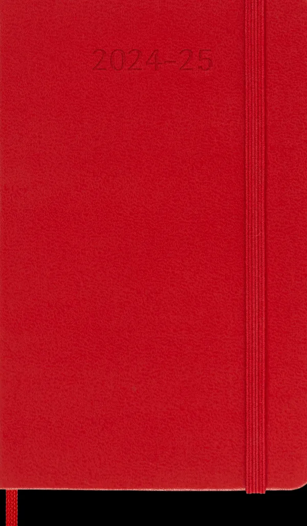 Ed. Moleskine Agendas Moleskine-Agenda 18 meses 2024/2025 - Semanal - Tapa dura - Pocket - Rojo Escarl